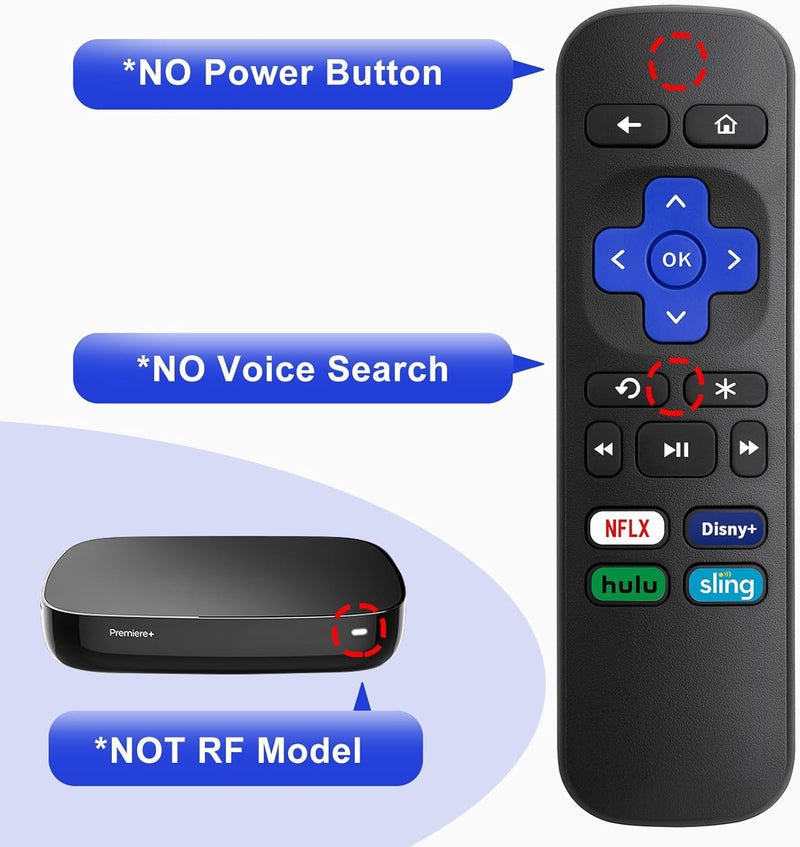 LOUTOC Universal Replacement Remote Control for Roku Express, for Roku Premiere, for Roku Box, for Roku Player, for Roku 1 2 3 4 -【NOT for Stick or TV】 - Image 3